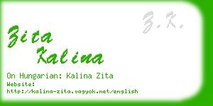 zita kalina business card